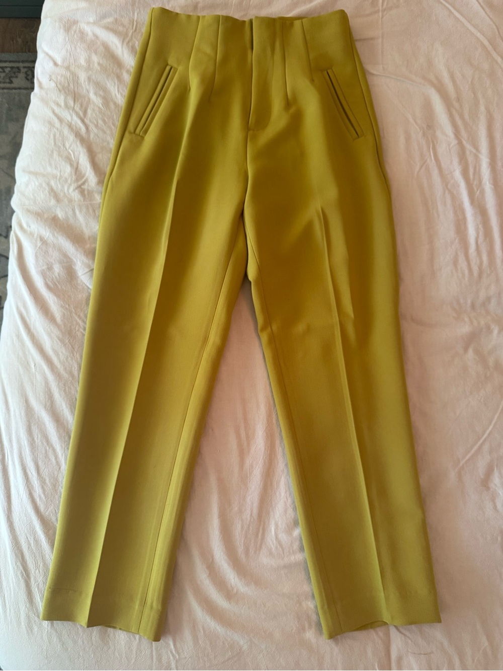 Banana Republic Chartreuse Straight Leg High-Waist Pants - Picture 2 of 6